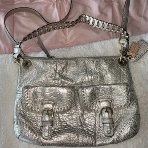 Coach Poppy Metallic Leather Crossbody